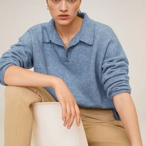 Mango Blue polo jumper S